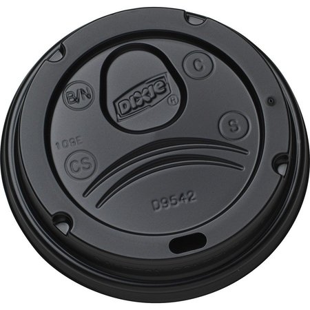 DIXIE Lid, Pls, 16/20Oz, Hc, Black 10PK DXED9542B